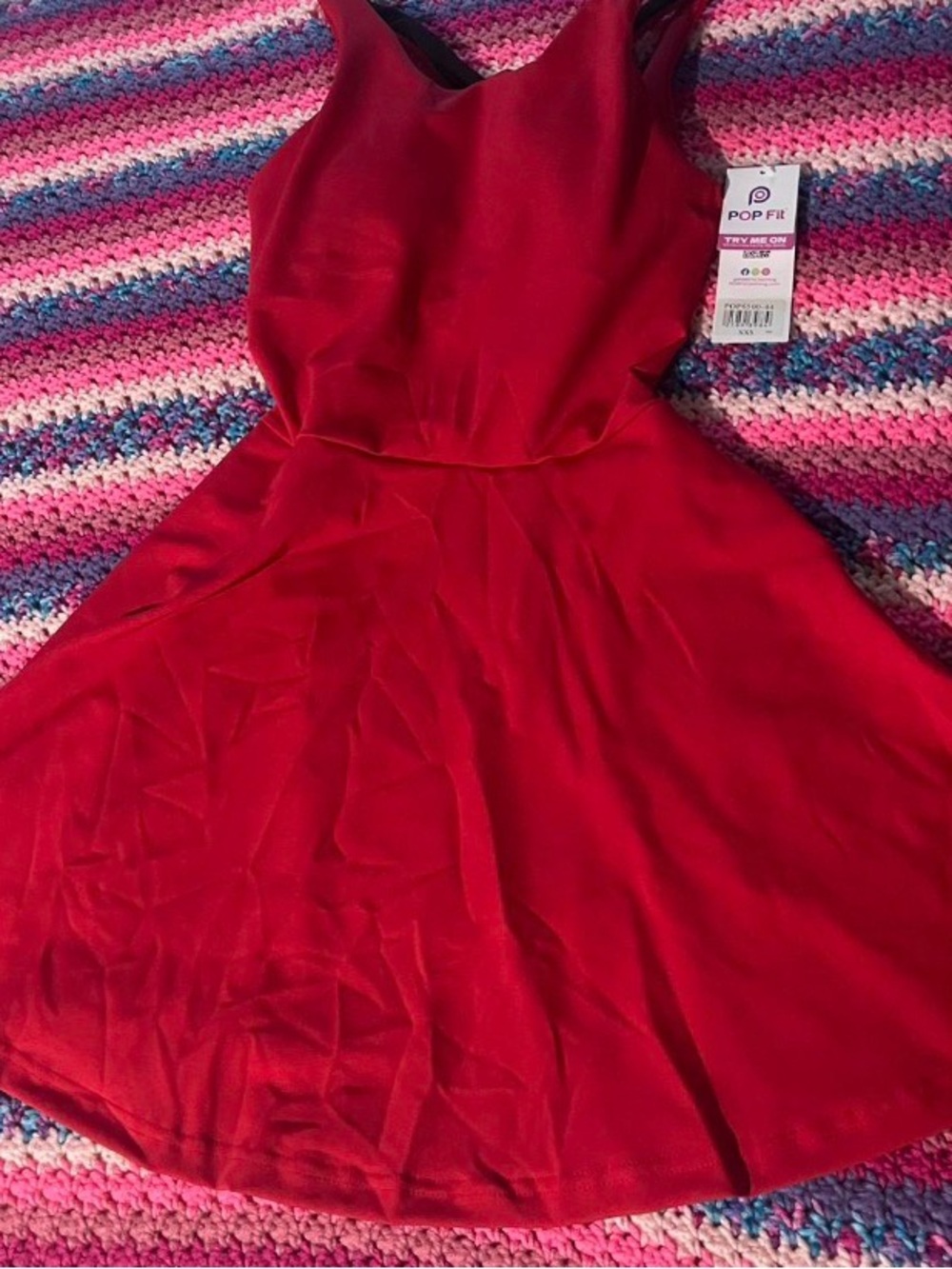 Brand new never worn Pop Fit Red A-line mini dress with spanx material / pocket